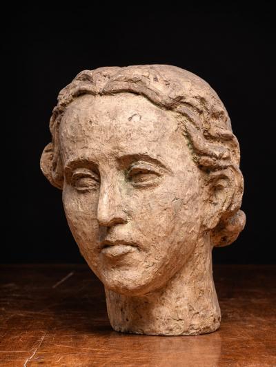 Gustave Fontaine Collection of 9 plaster Model heads by Gustave Fontaine 1877 1952 