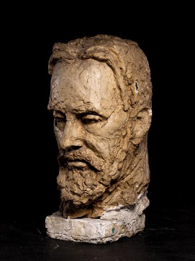 Gustave Fontaine Collection of 9 plaster Model heads by Gustave Fontaine 1877 1952 