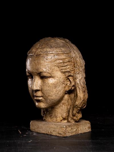 Gustave Fontaine Collection of 9 plaster Model heads by Gustave Fontaine 1877 1952 