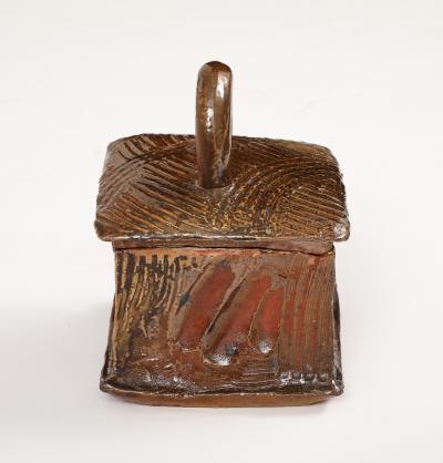 Gustave Tiffoche Gustave Tiffoche Hand Built Ceramic Box La Bourne France 1960 signed