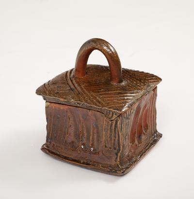 Gustave Tiffoche Gustave Tiffoche Hand Built Ceramic Box La Bourne France 1960 signed