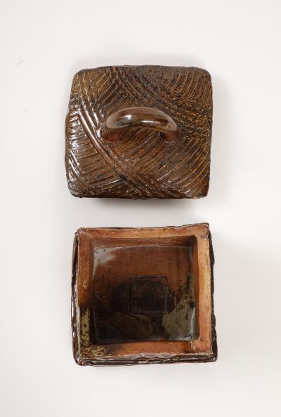 Gustave Tiffoche Gustave Tiffoche Hand Built Ceramic Box La Bourne France 1960 signed