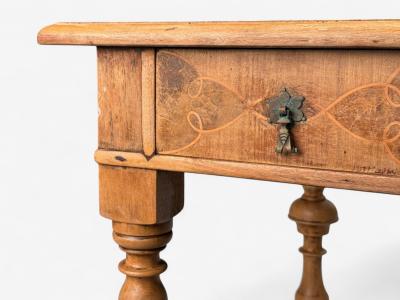 Gustavian Bleached Wood Barley Twist Table Europe 18th 19th c 