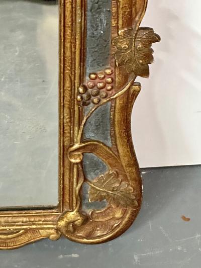 Gustavian Italian Wall Console Mirror Cornucopia Motif Parcel Gilt Decorated