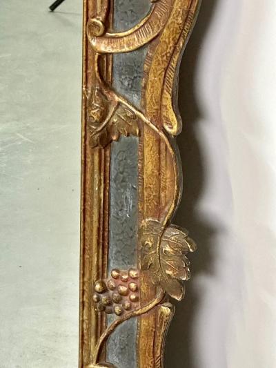 Gustavian Italian Wall Console Mirror Cornucopia Motif Parcel Gilt Decorated