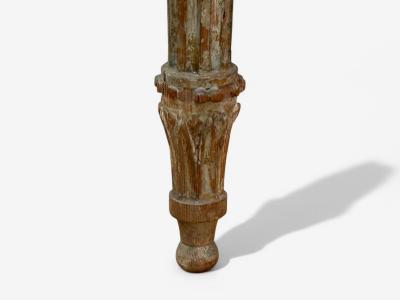 Gustavian Louis XI Painted Wood Marble Demilune Console Table France 1780