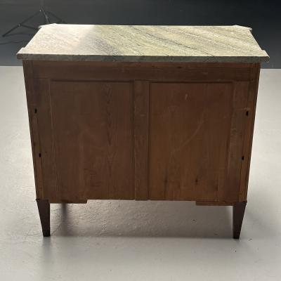 Gustavian Louis XVI Style Commode Mahogany Marble Brass Sweden 1980s