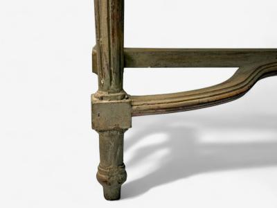 Gustavian Louis XVI Style Console Tables Distressed Grey Wood Marble France