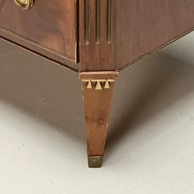 Gustavian Louis XVI Style Small Swedish Chest Brass Marble Sweden 1970s