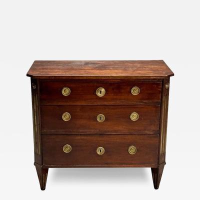 Gustavian Louis XVI Style Swedish Commode Mahogany Brass Sweden c 1800s