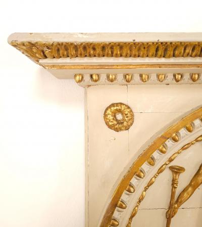 Gustavian Mirror with Old Plate and Enamel Paint Sweden circa 1820