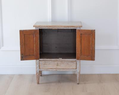 Gustavian Nightstand in Light Grey Paint circa 1830