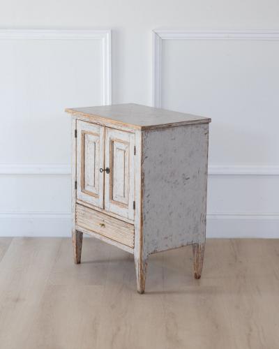 Gustavian Nightstand in Light Grey Paint circa 1830
