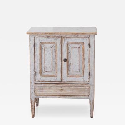 Gustavian Nightstand in Light Grey Paint circa 1830