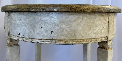 Gustavian Pair of End Side Tables Swedish Paint Decorated Fornasetti Style