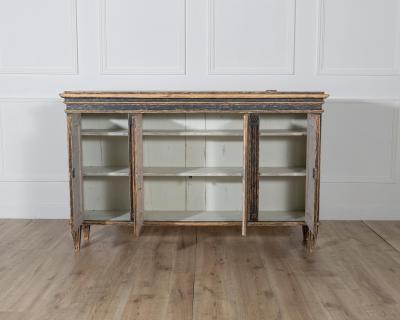 Gustavian Style Painted Sideboard with Reeded Doors circa 1900