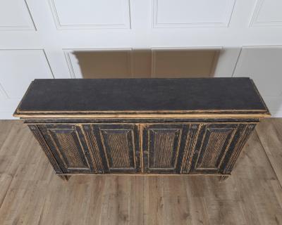 Gustavian Style Painted Sideboard with Reeded Doors circa 1900