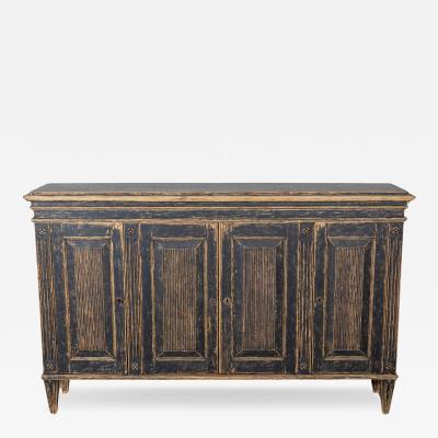 Gustavian Style Painted Sideboard with Reeded Doors circa 1900