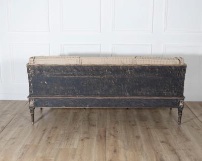 Gustavian Style Painted Tr gsofa with Carved Base circa 1920