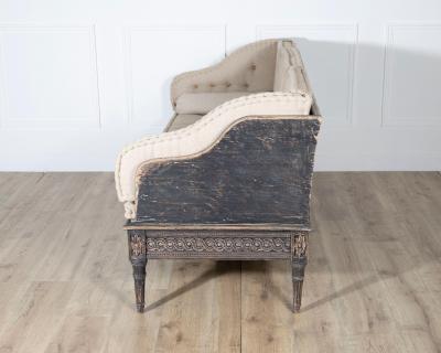 Gustavian Style Painted Tr gsofa with Carved Base circa 1920