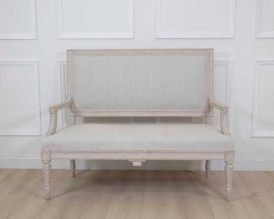 Gustavian Style Settee in Linen circa 1900