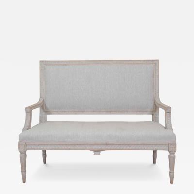 Gustavian Style Settee in Linen circa 1900