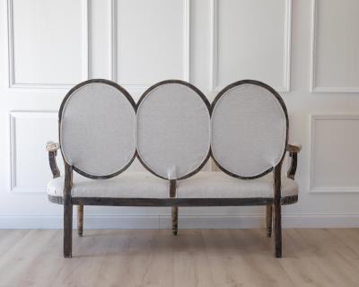 Gustavian Style Sofa in Original Black Paint circa 1880