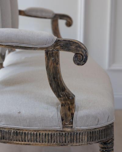 Gustavian Style Sofa in Original Black Paint circa 1880