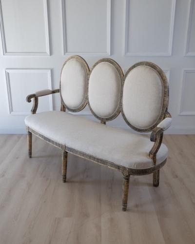 Gustavian Style Sofa in Original Black Paint circa 1880