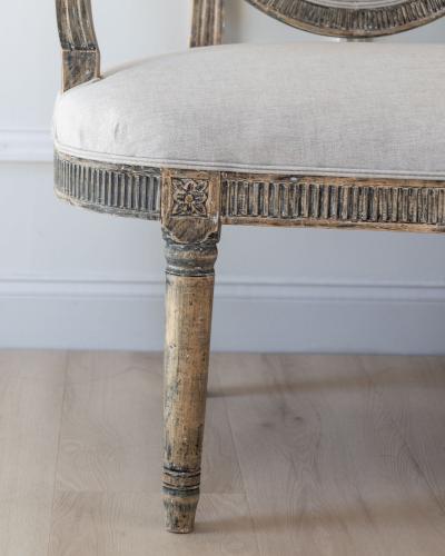 Gustavian Style Sofa in Original Black Paint circa 1880
