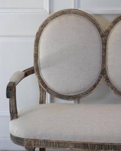 Gustavian Style Sofa in Original Black Paint circa 1880