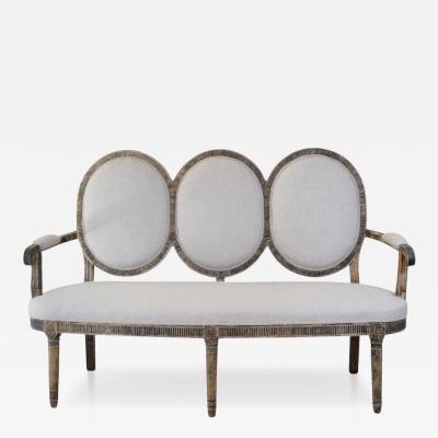 Gustavian Style Sofa in Original Black Paint circa 1880