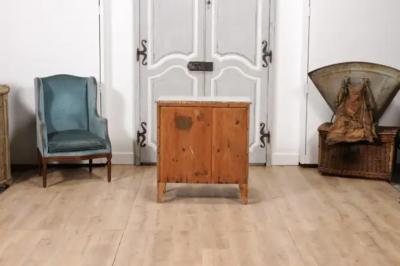 Gustavian Style Swedish Light Grey Painted Three Drawer Chest with Carved Posts
