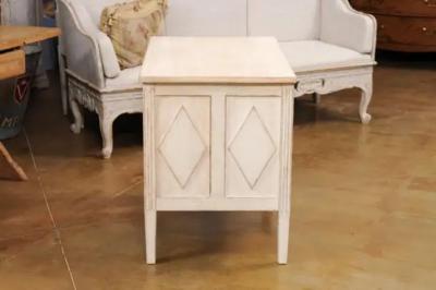 Gustavian Style Three Drawer Chest with Carved Reeded Motifs 19th Century