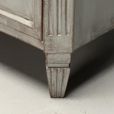 Gustavian Swedish Commode Gray Paint Distressed Brass Sweden 1800s