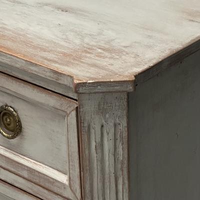 Gustavian Swedish Commode Gray Paint Distressed Brass Sweden 1800s