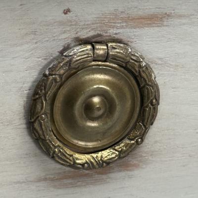 Gustavian Swedish Commode Gray Paint Distressed Brass Sweden 1800s