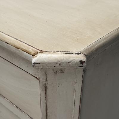 Gustavian Swedish Commode Gray Paint Distressed Brass Sweden 1900s