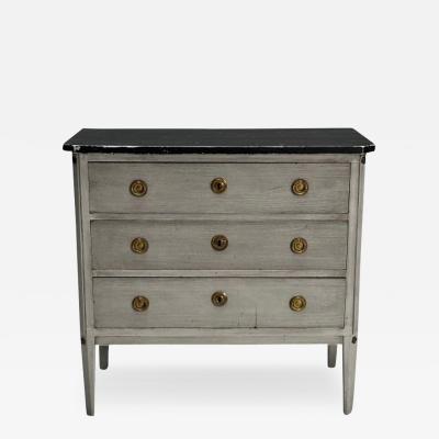 Gustavian Swedish Commode Gray Paint Distressed Sweden 1950s