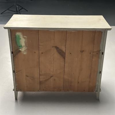 Gustavian Swedish Commode Grey Paint Distressed Brass Sweden 1940s