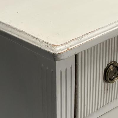 Gustavian Swedish Commode Louis XVI Style White Paint Distressed 1990s