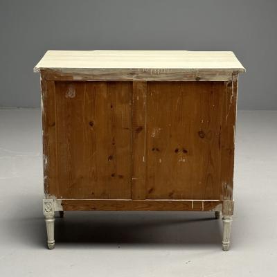 Gustavian Swedish Commode Louis XVI Style White Paint Distressed 1990s