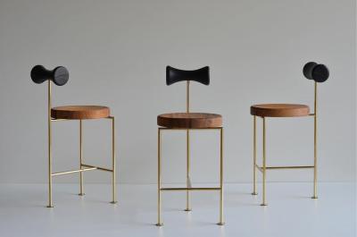 Gustavo Bittencourt Set of 3 Torno stools by Brazilian Designer Gustavo Bittencourt 2026