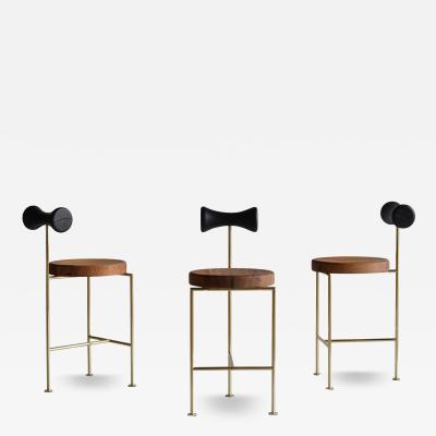 Gustavo Bittencourt Set of 3 Torno stools by Brazilian Designer Gustavo Bittencourt 2026