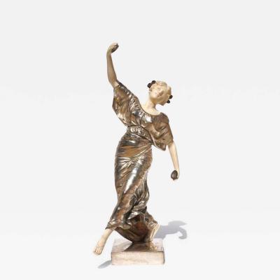 Gustavo Obiols Delgado Spanish Art Nouveau Silvered Bronze by Gustavo Obiols