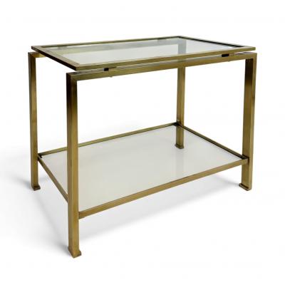 Guy LeFevre Brass and Glass Side Table by Guy Le Fevre