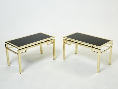 Guy LeFevre French Brass end tables Guy Lefevre for Maison Jansen 1970s