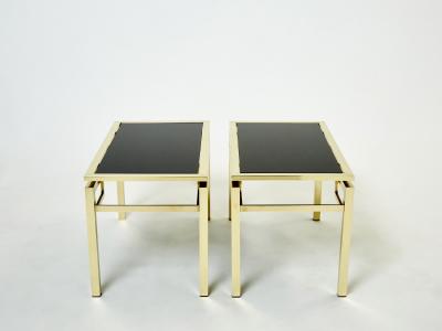 Guy LeFevre French Brass end tables Guy Lefevre for Maison Jansen 1970s