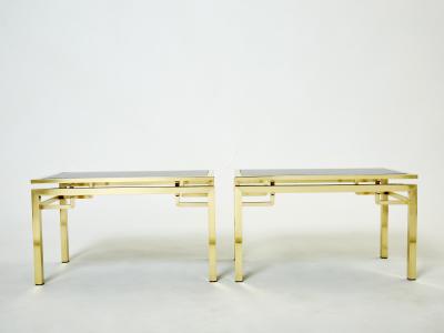Guy LeFevre French Brass end tables Guy Lefevre for Maison Jansen 1970s