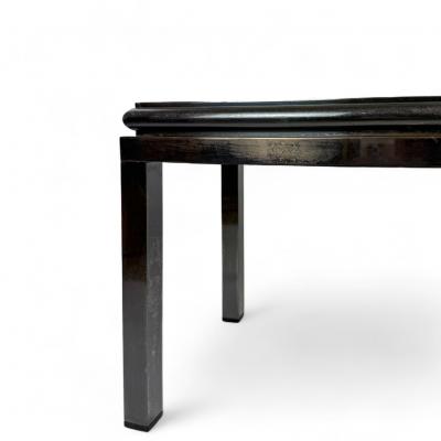 Guy LeFevre French Mid Century Coffee Table with Gilded Glass Top by Guy Lefevre